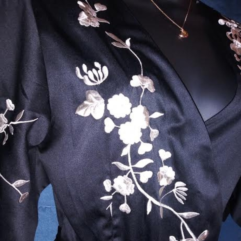 Black & White Forever 21 Wrap Blouse